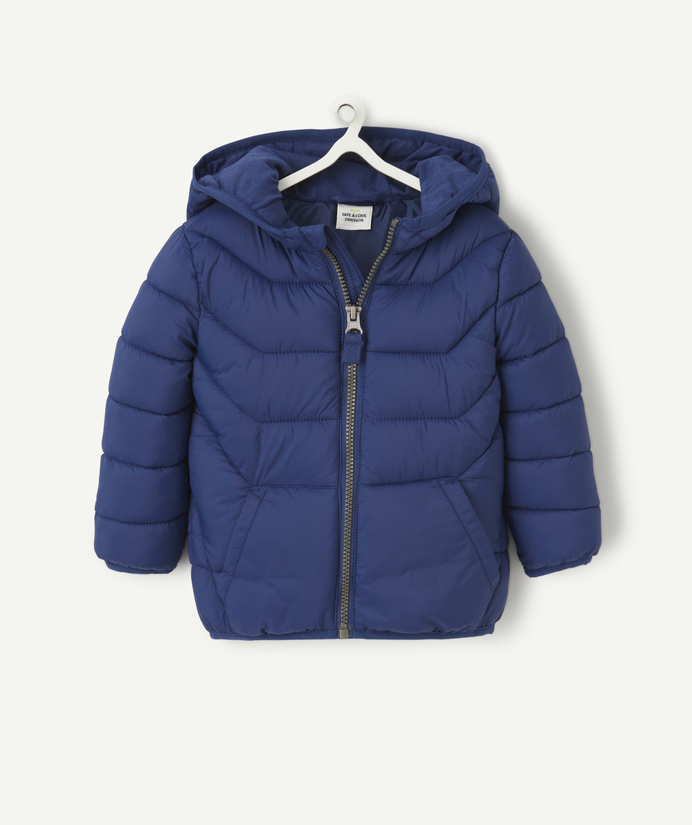 DOUDOUNE À CAPUCHE BÉBÉ GARÇON EN REMBOURRAGE RECYCLÉ BLEU