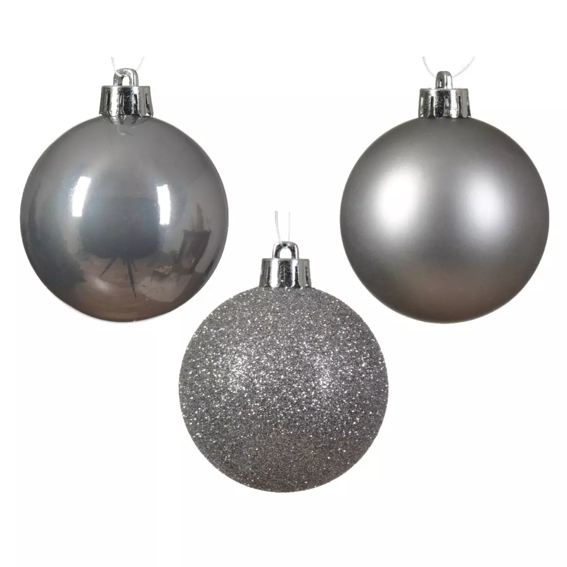 Lot de 30 boules de Noël Alpine assorties Gris marbre