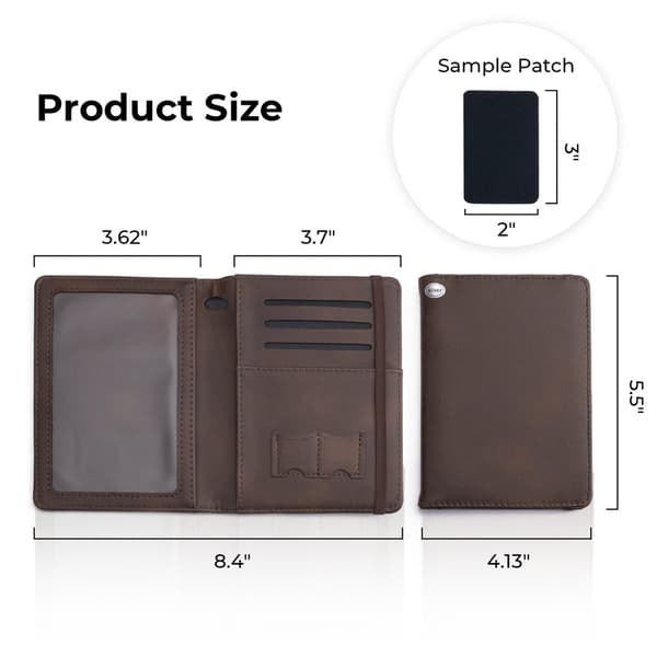 xTool PU Patch Passport Holder - Brown to Gold