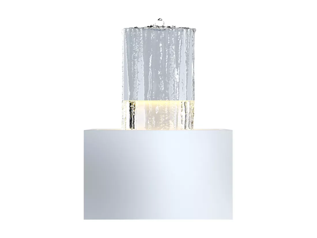 Fontaine d'extérieur en acier inoxydable avec LED - H.65 cm - Argenté - CARDINA