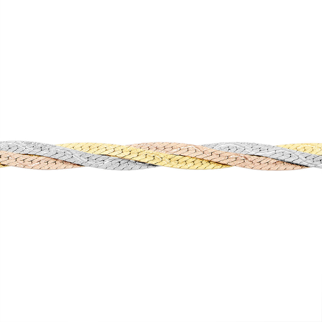Collier Jasmin Tresse 3 Fils Or Tricolore