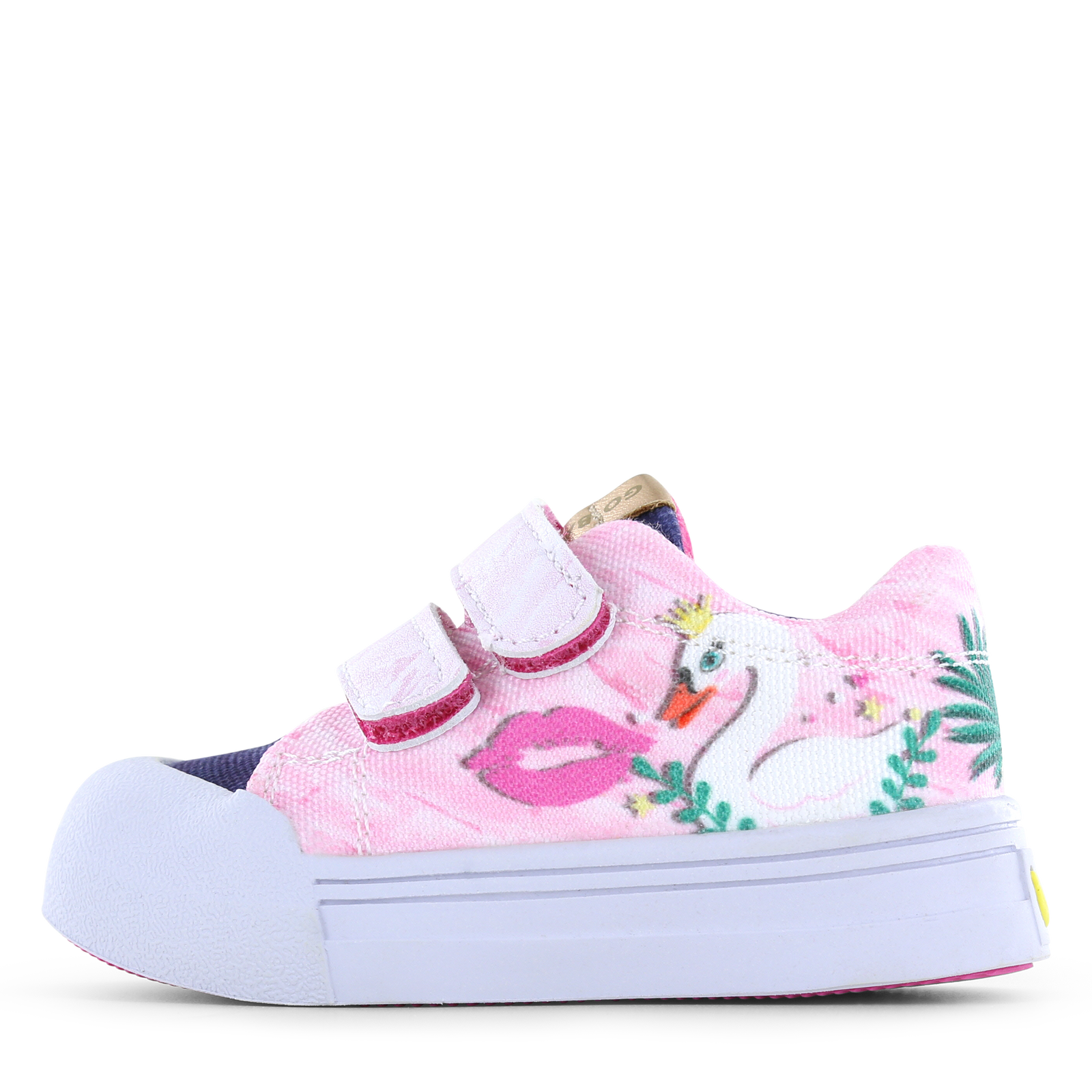 Go Bananas sneaker klittenband - Swan Canvas | Meisjes schoenen