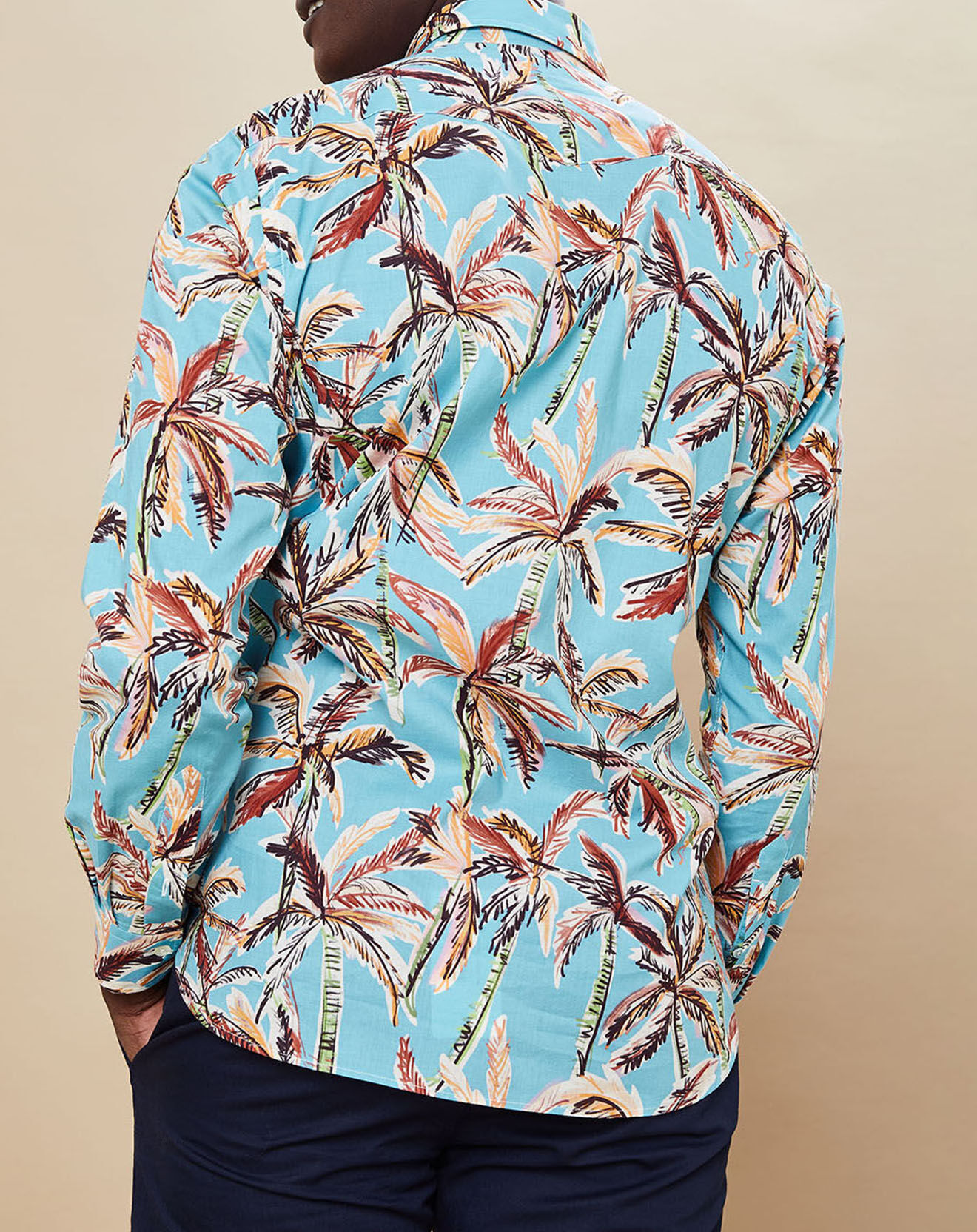 Hartford Chemise Slim Fit Storm imprimée bleu aqua