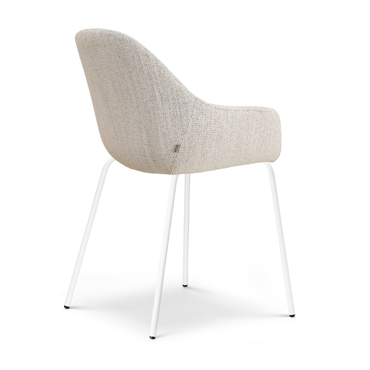 Eetkamerstoel Nora-Mae grijs beige gemêleerd - wit onderstel