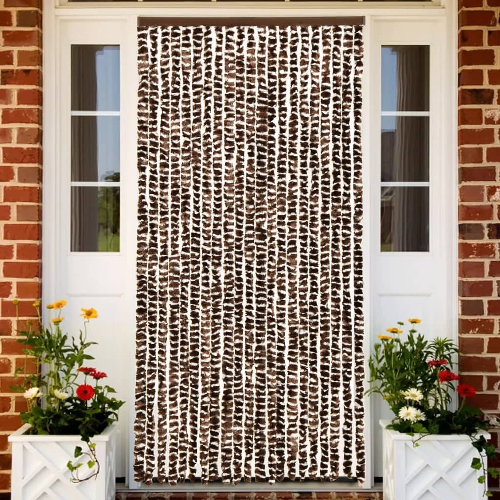 Moustiquaire marron et blanc 56x185 cm chenille