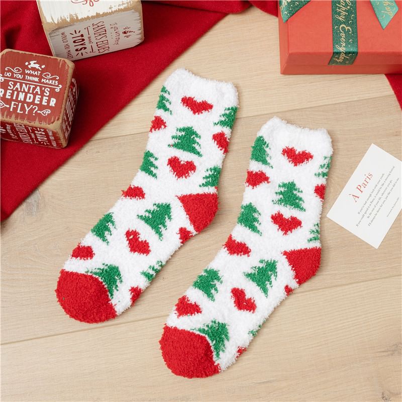 Romilan - Kerstprint Coral Fleece Sokken