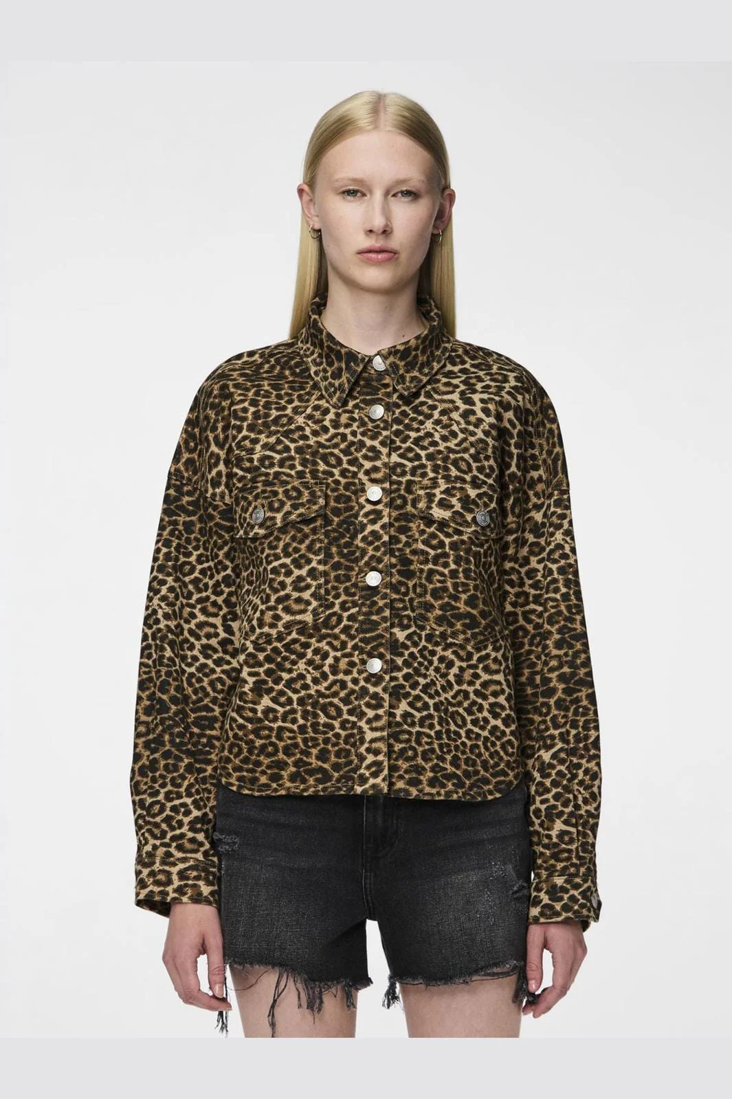 Pieces Pcastrid Ls Short Denim Shirt