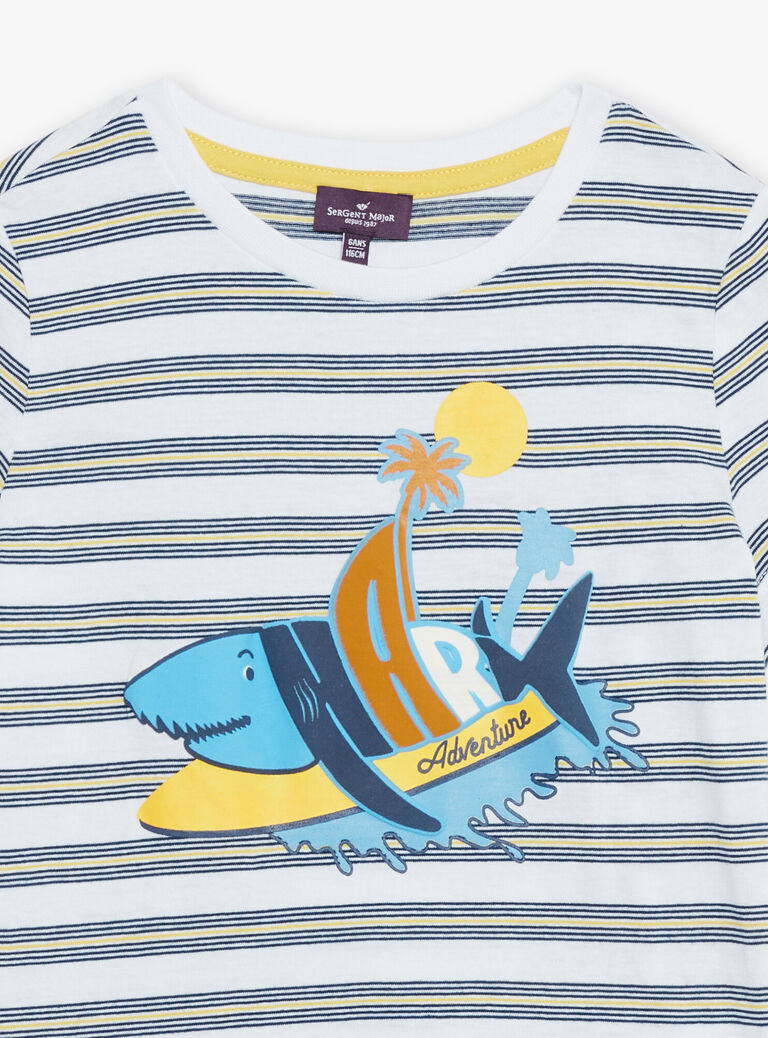 T-shirt et short écru et jaune en jersey