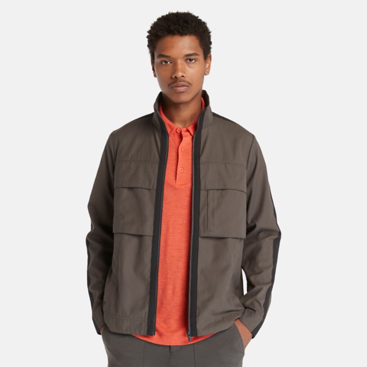 Jaqueta Timberland x Icebreaker de algodão merino para homem na cor cinza escuro.