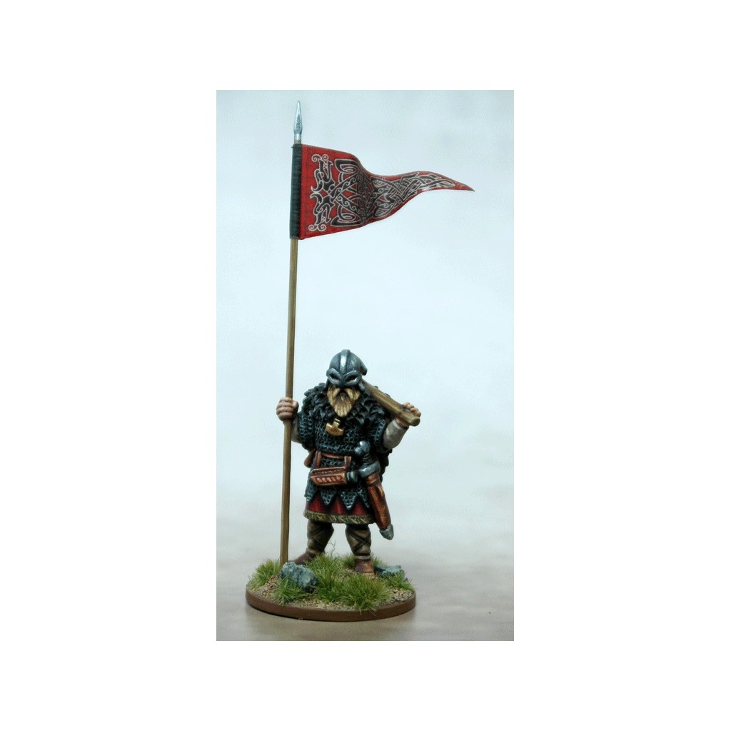 Bannière de guerre viking et porteur
