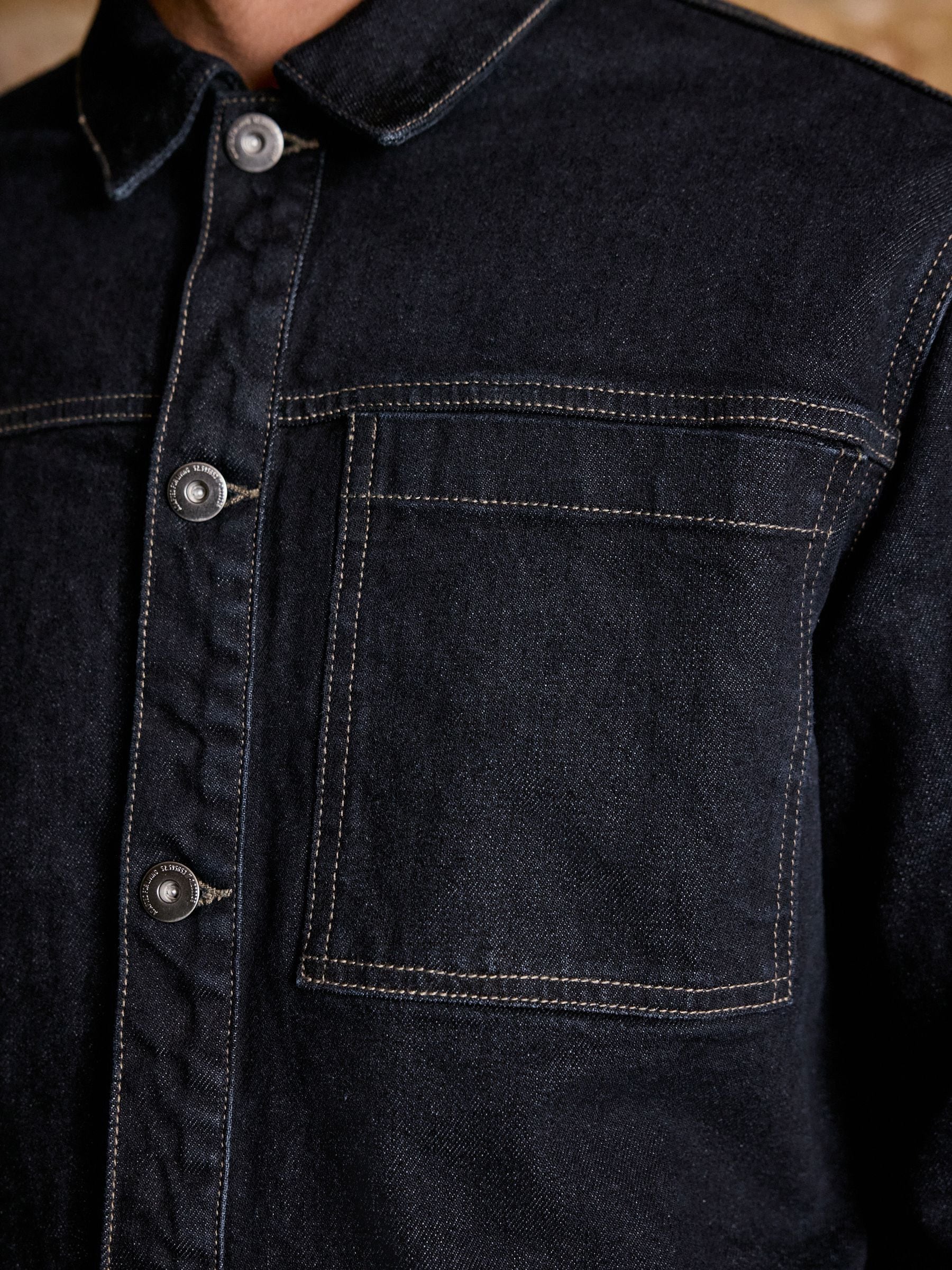 Indigoblauw - Chore Style Denim Shacket