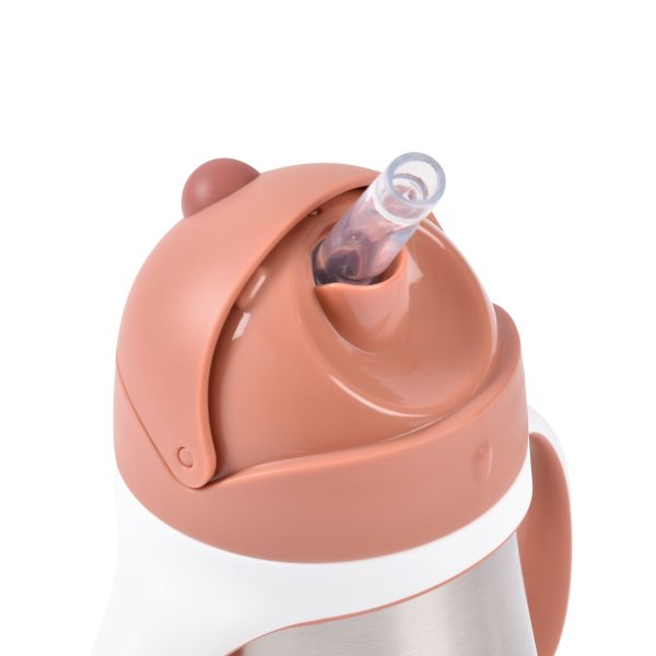 Beaba Rietjesbeker – 250 ml – RVS -  Terracotta