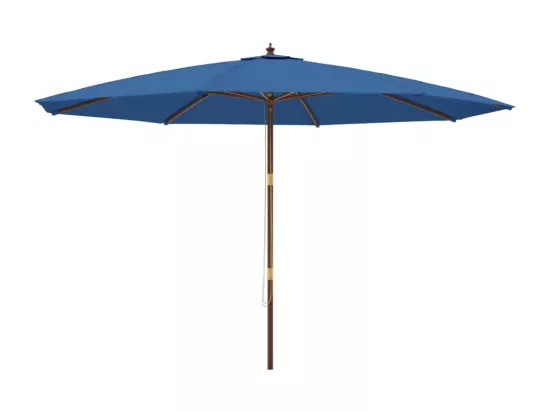 Parasol de jardin avec mât en bois bleu azuré 400x273 cm