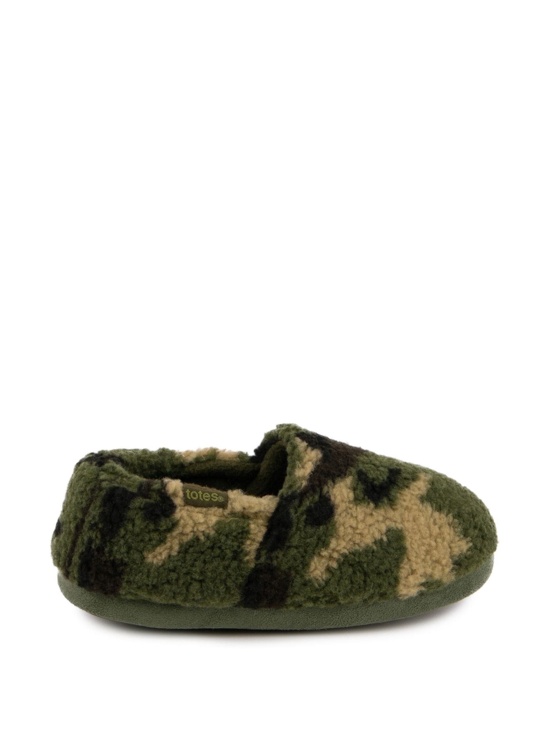 Groen - Totes groene lage pantoffels met dichte achterkant van fleece voor de winter
