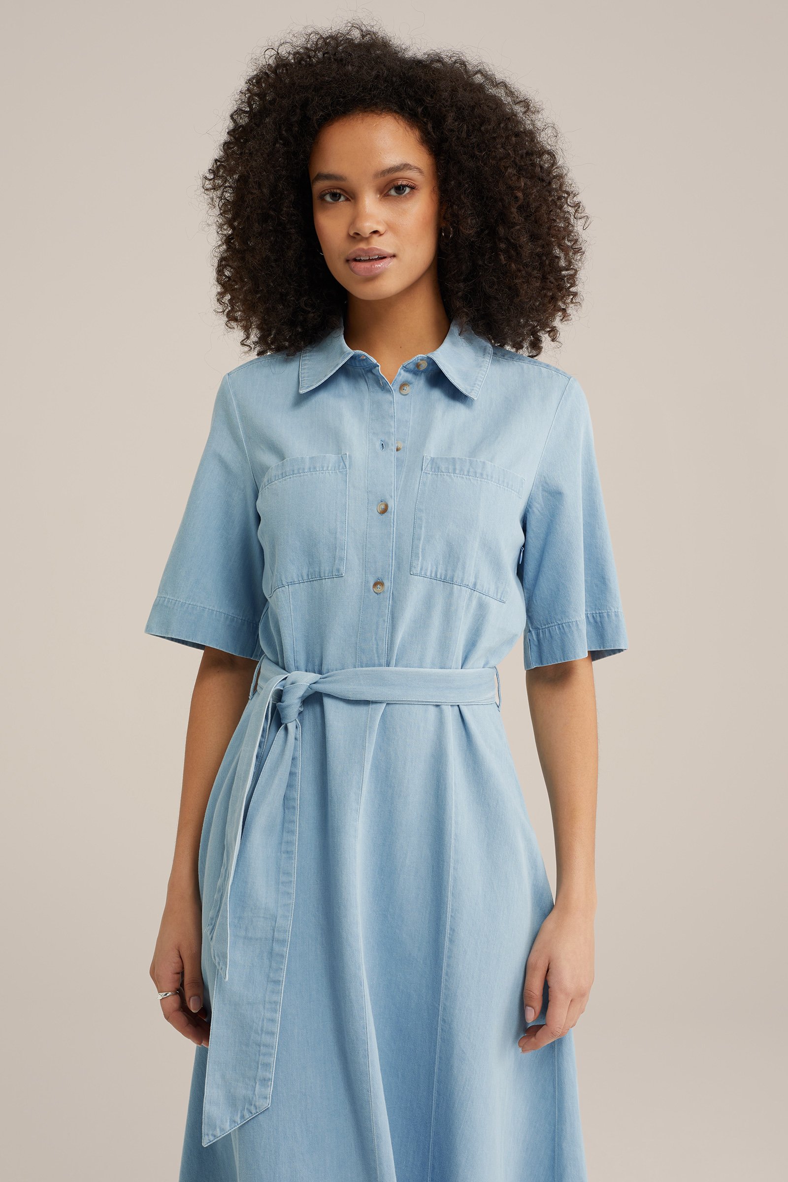 Denimlook jurk WE Fashion Lichtblauw