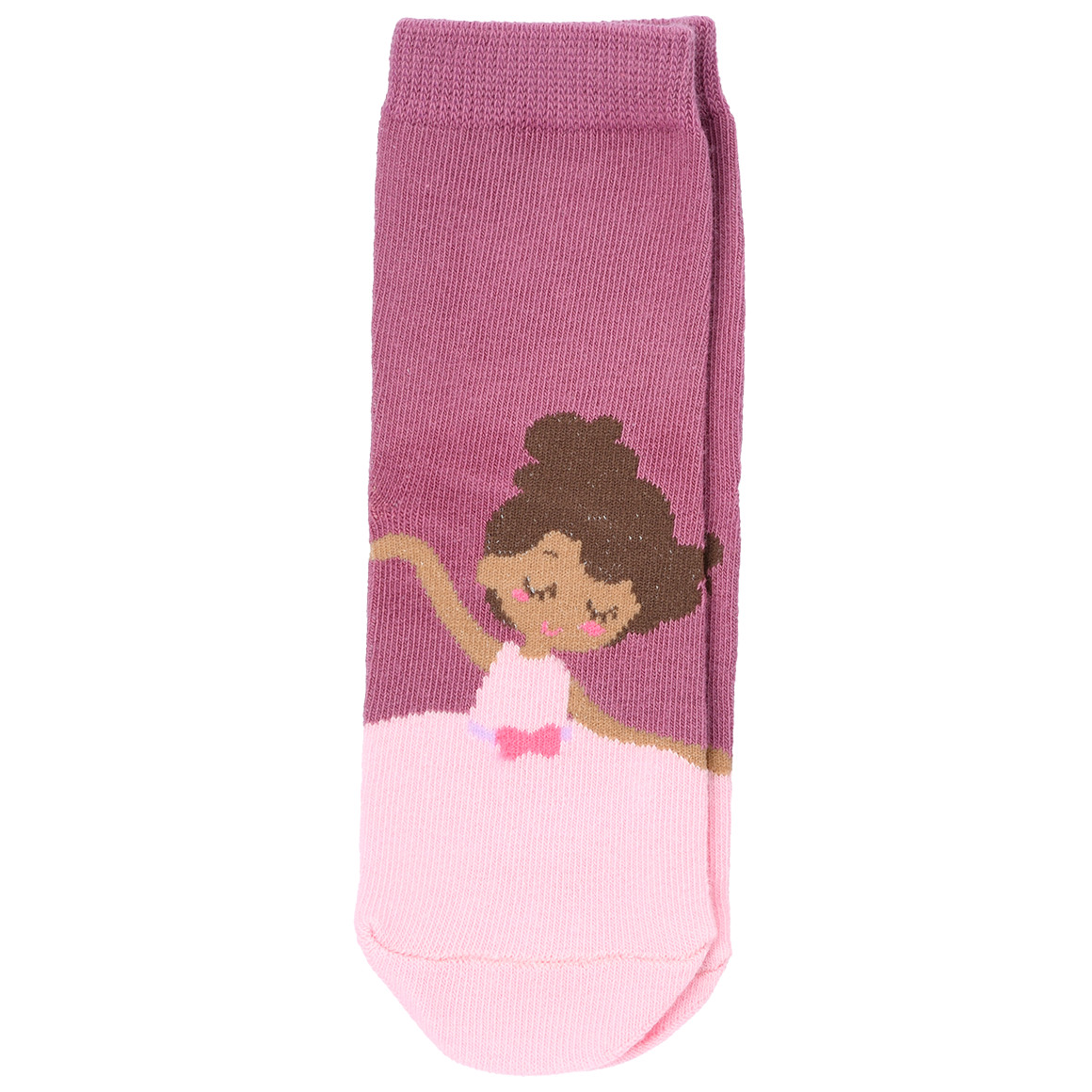 Topolino 5 Paar Mädchen Socken mit Ballerinas dunkelrosa / rosa / cremeweiss