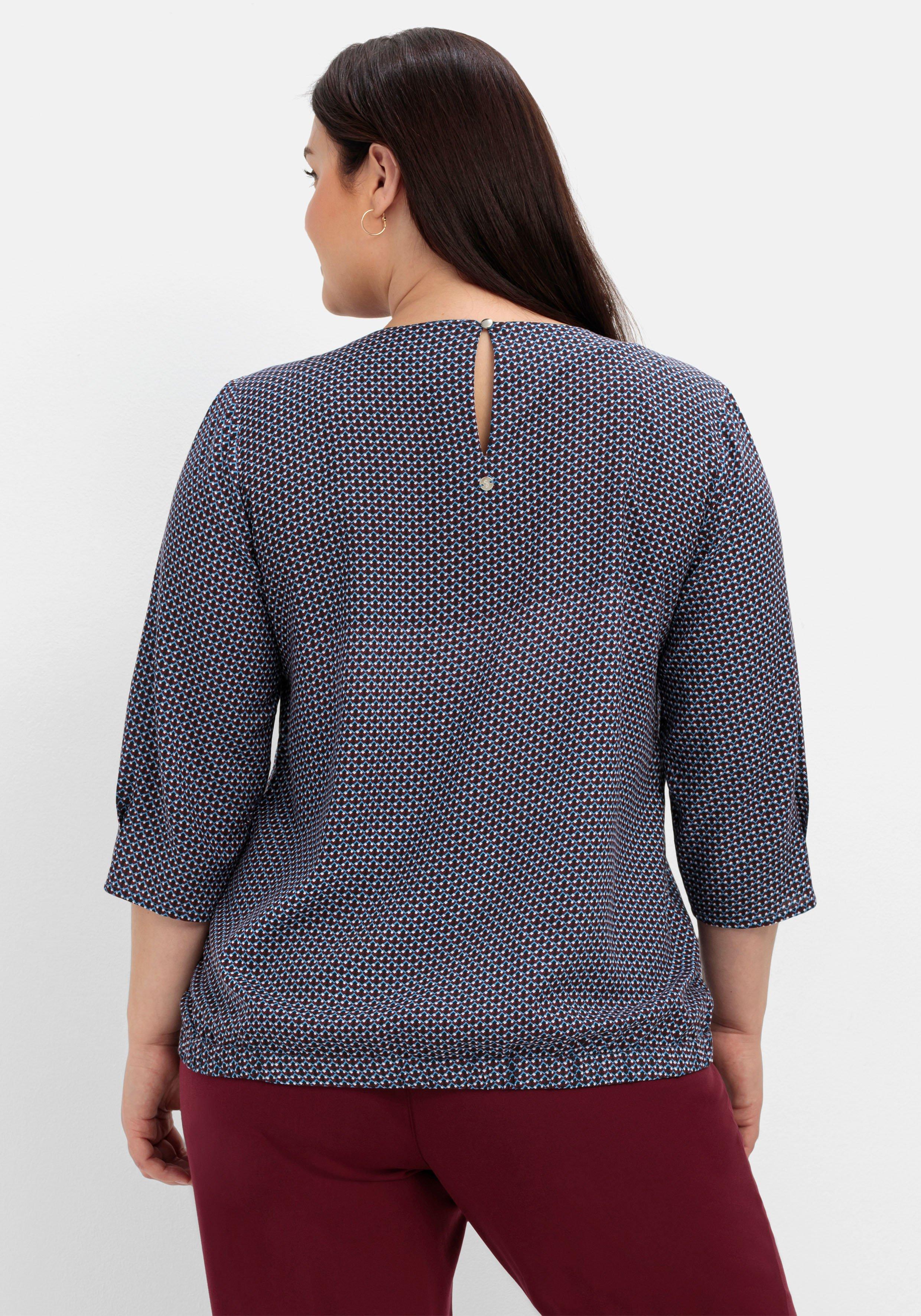 Tunika mit Minimalprint und Gummizugbund