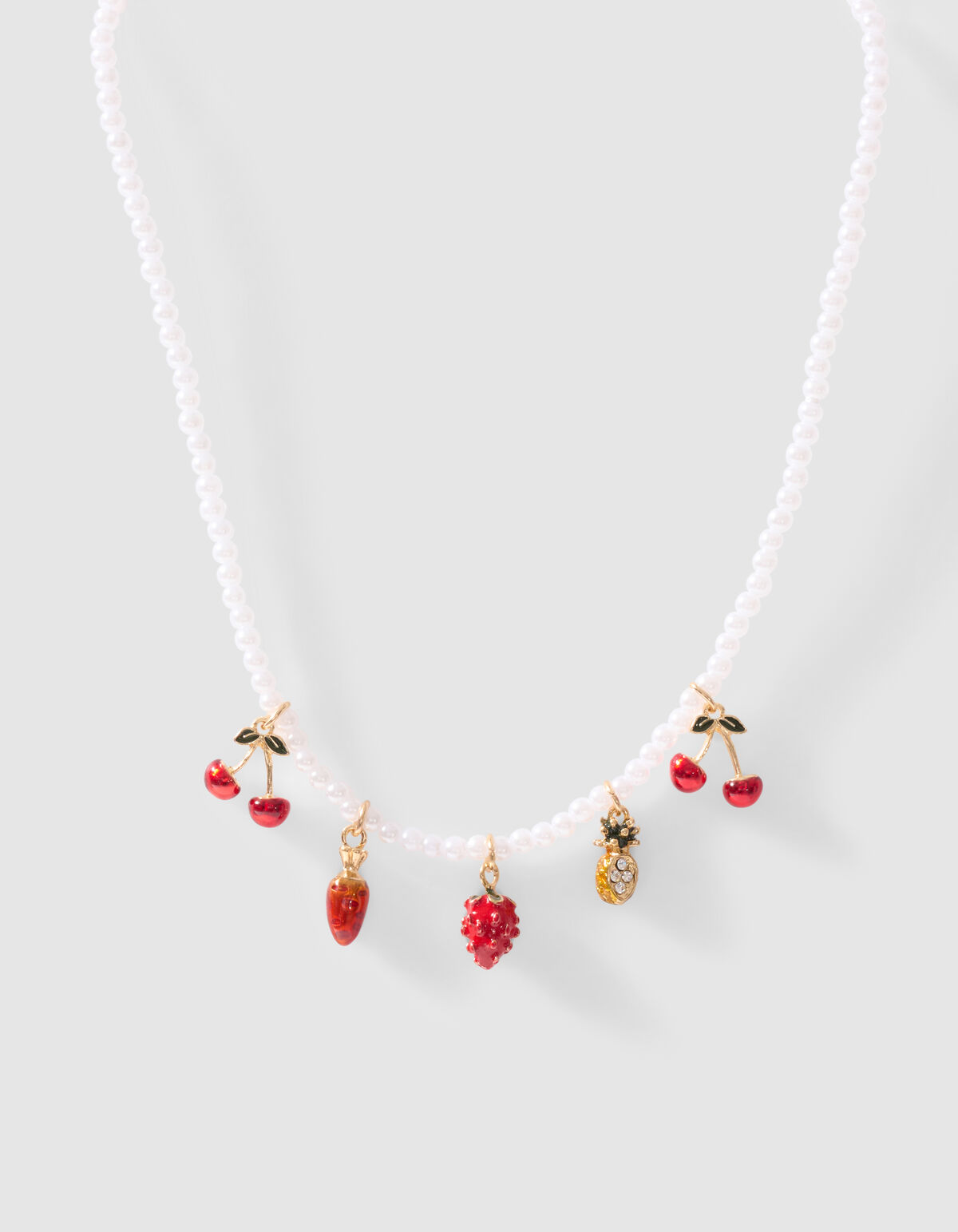 Parel Fruit Ketting Wit/Goud