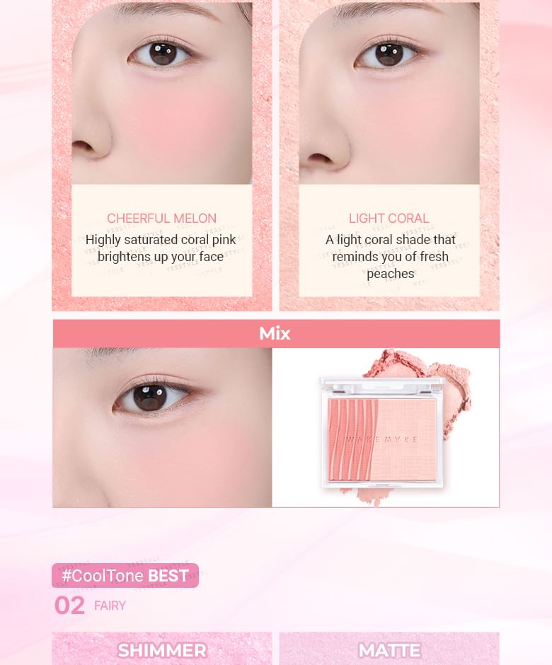 WAKEMAKE - Sheer Layering Dual Blusher - 9 soorten
