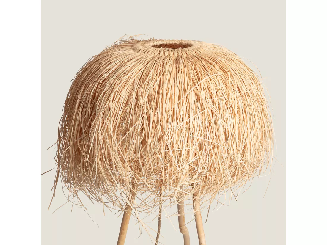 lampadaire en rotin Lasje Naturel