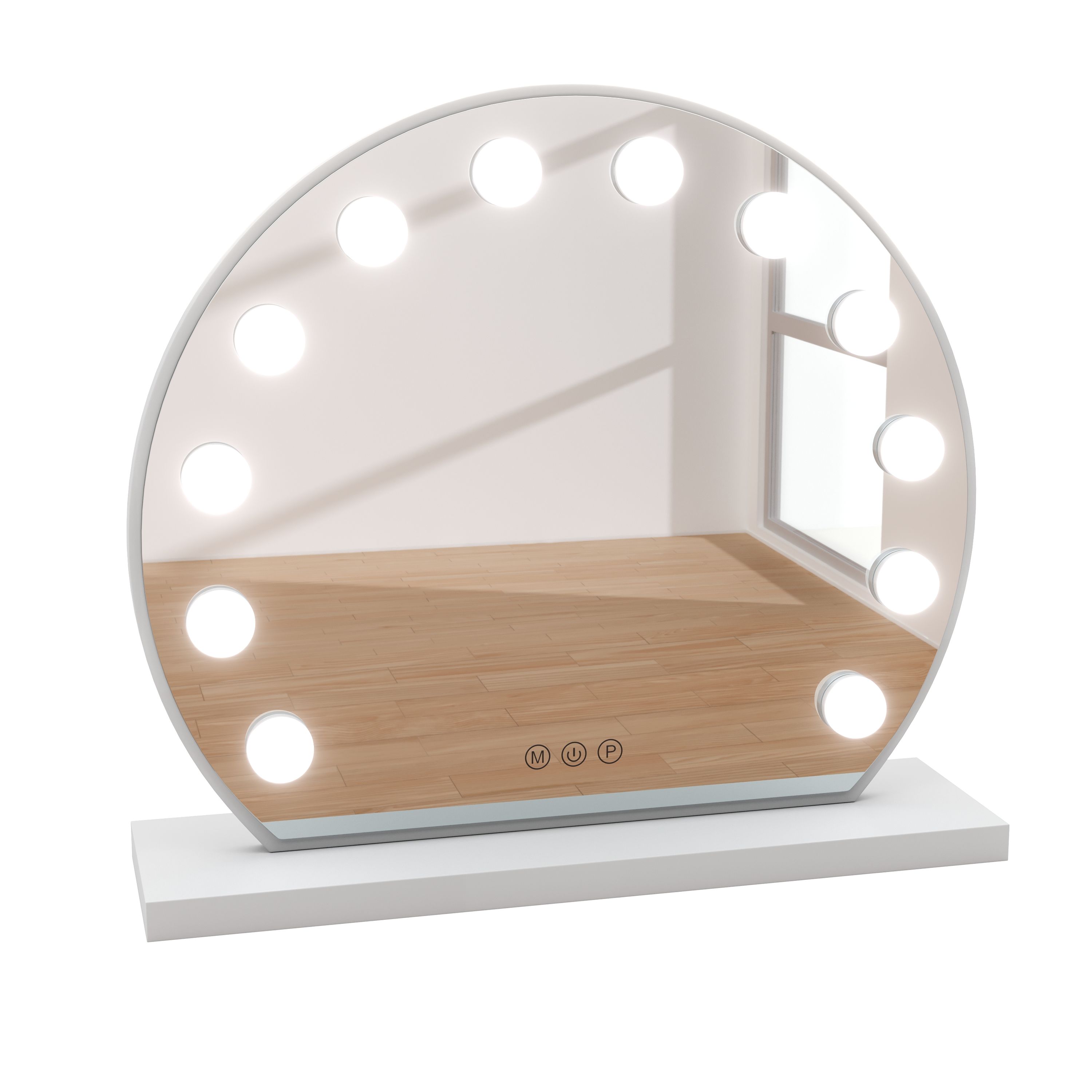 LED Spiegel EMMI rund 45 x 12 cm weiss
