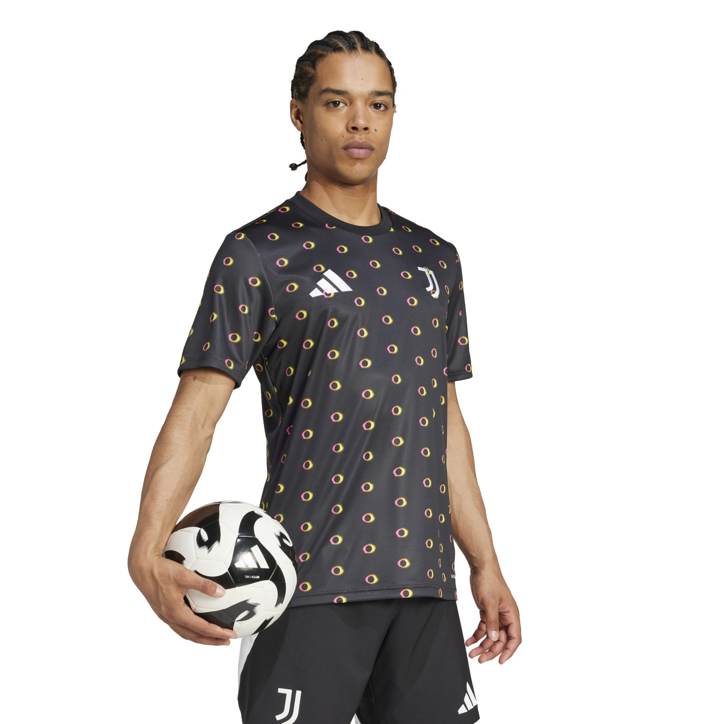 Adidas Juventus Pre-Match Trainingsshirt 2024-2025 Antraciet Geel Roze Zwart Wit