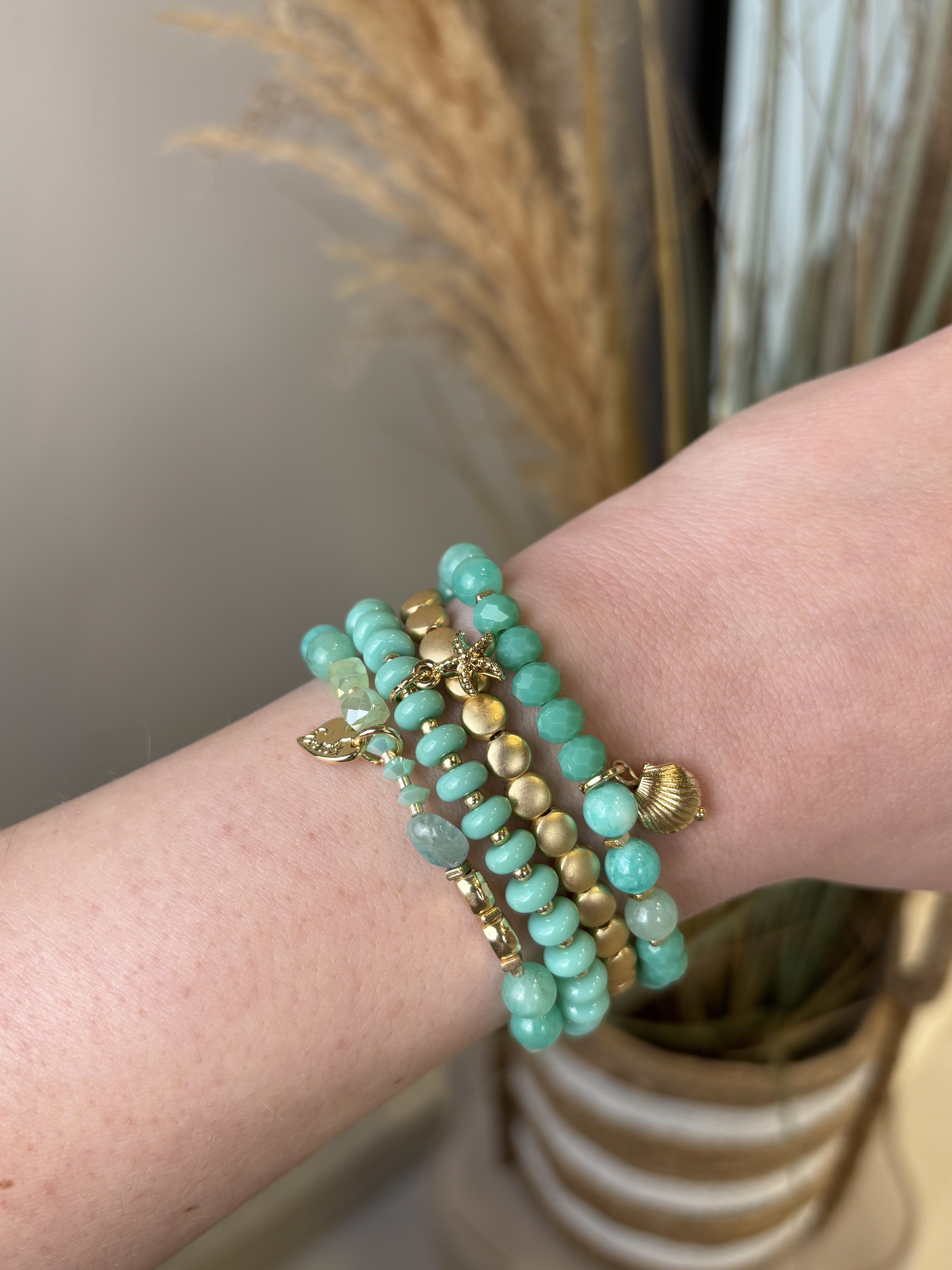 Aqua Jade Armbanden Set