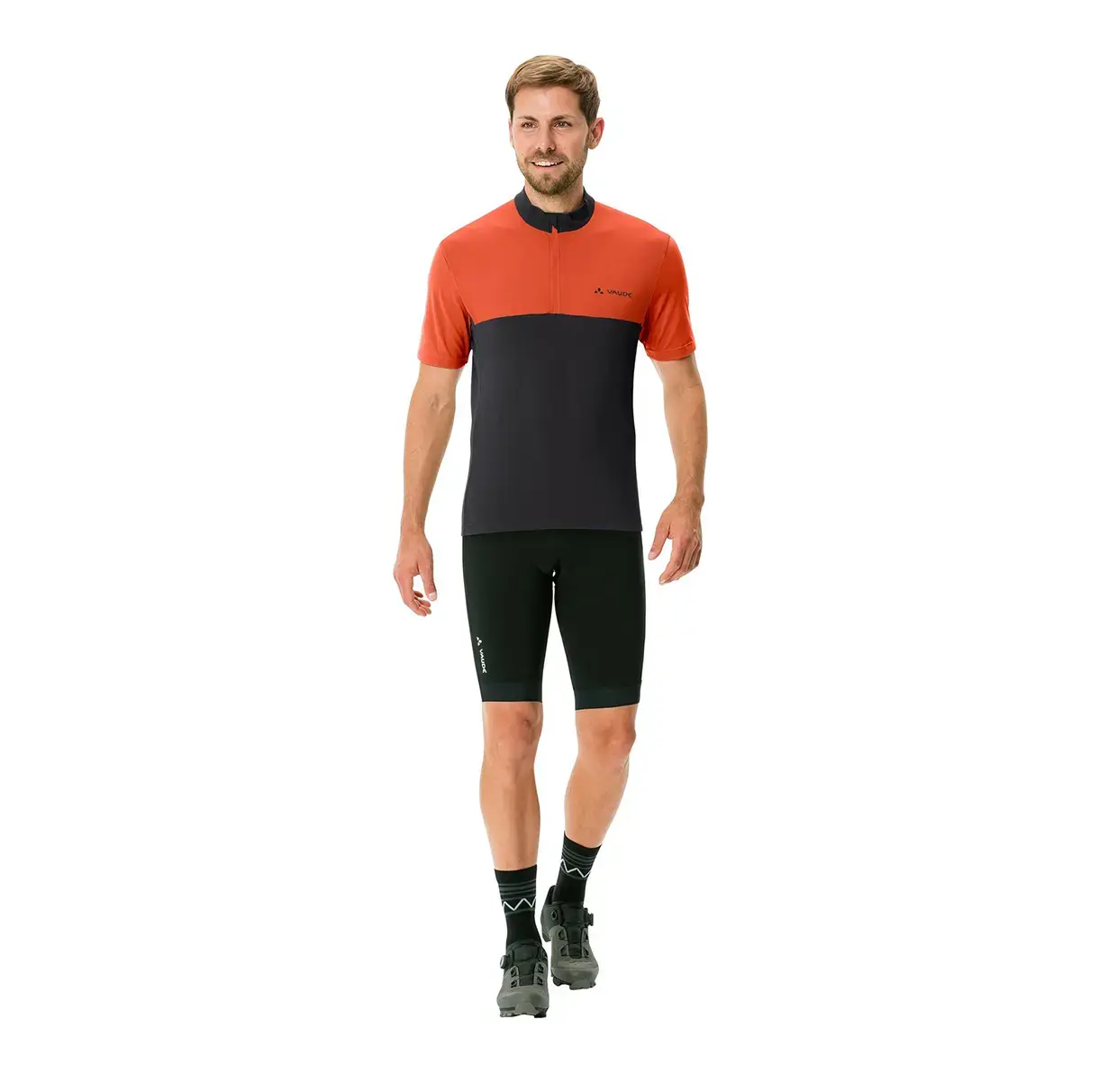 VAUDE Matera HZ Fietsshirt Korte Mouwen Zwart/Rood Heren