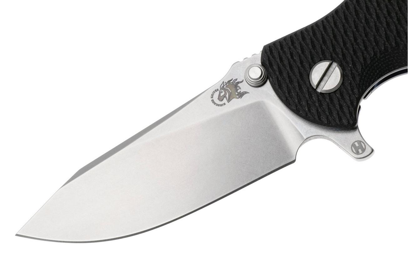 Rick Hinderer Jurassic Slicer, Hollow ground Magnacut, Blue Stonewashed, Black G10, zakmes