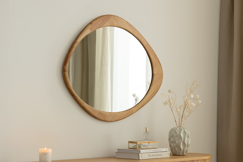 Massiver Wandspiegel ORGANIC 90cm natur Eichenholz-Design
