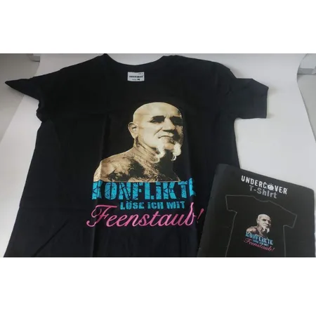 Depesche T-Shirt Männergröße M mit Spruch: Konflikte löse ich mit Feenstaub!