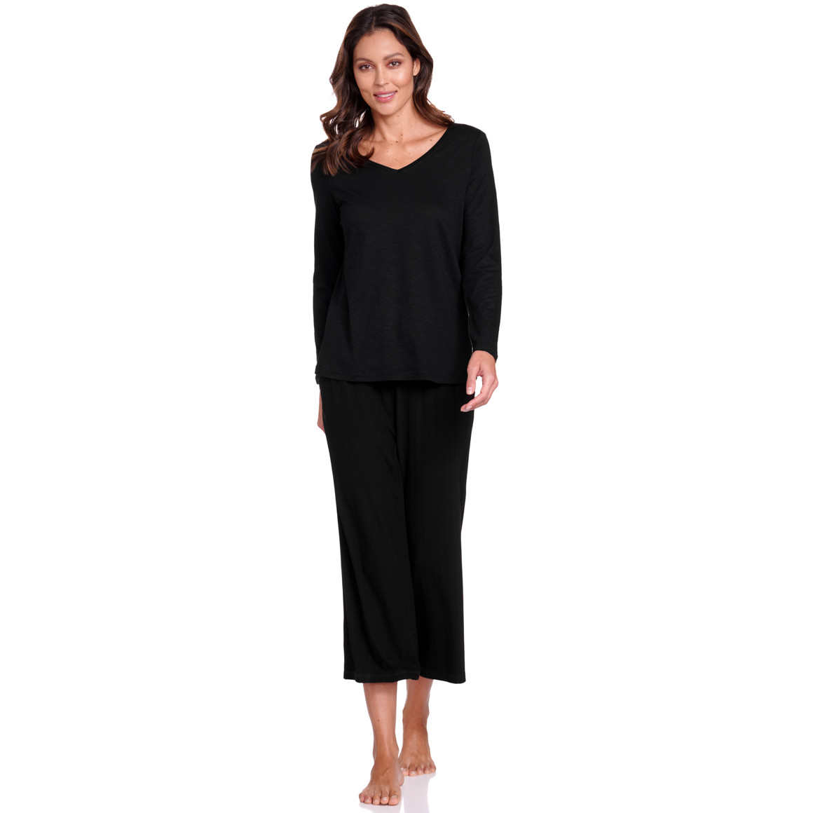 Gina Benotti Damen Langarmshirt aus Flammgarn schwarz