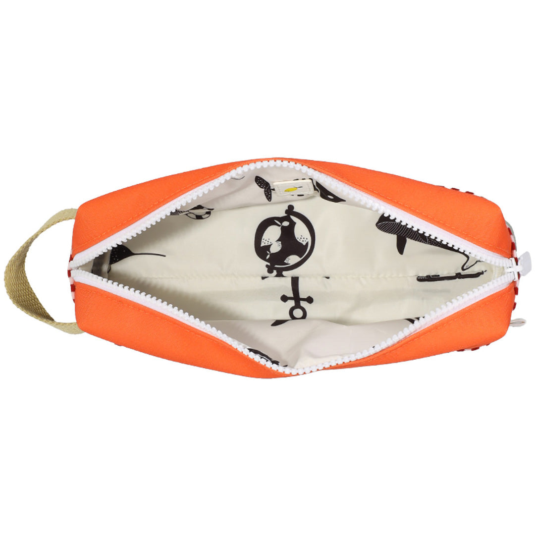 sticky lemon pennenetui colourblocking - lifebuoy orange - shark grey