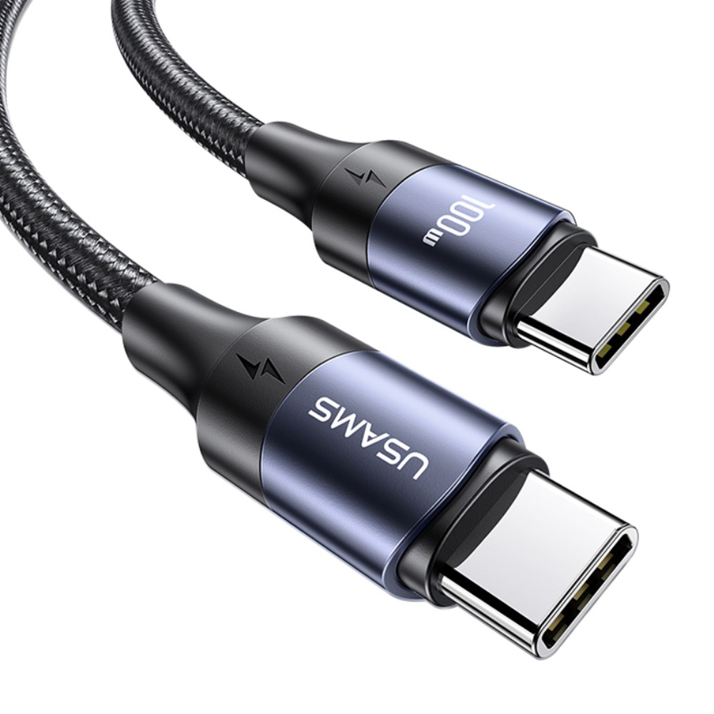(3m) 100W USB C Nylon Ladekabel Fast Charge Datenkabel - Schwarz