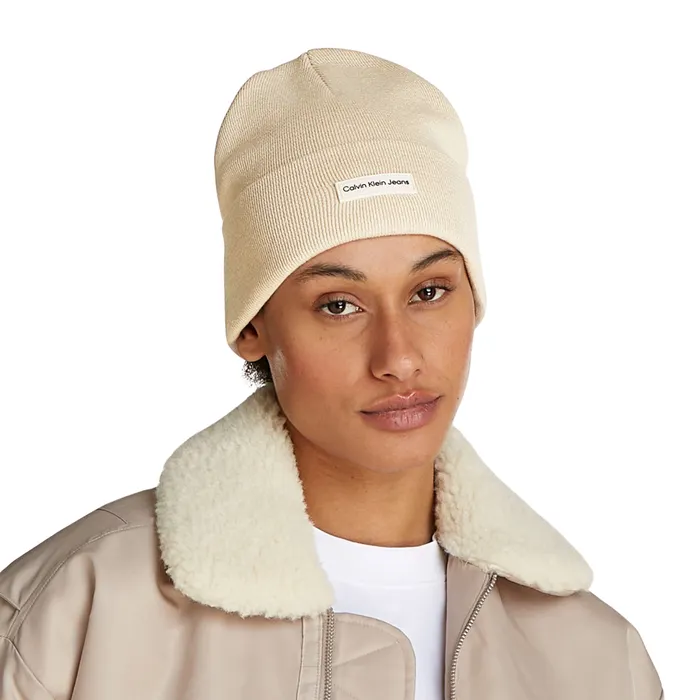 Calvin Klein Institutional Patch Beanie Dames