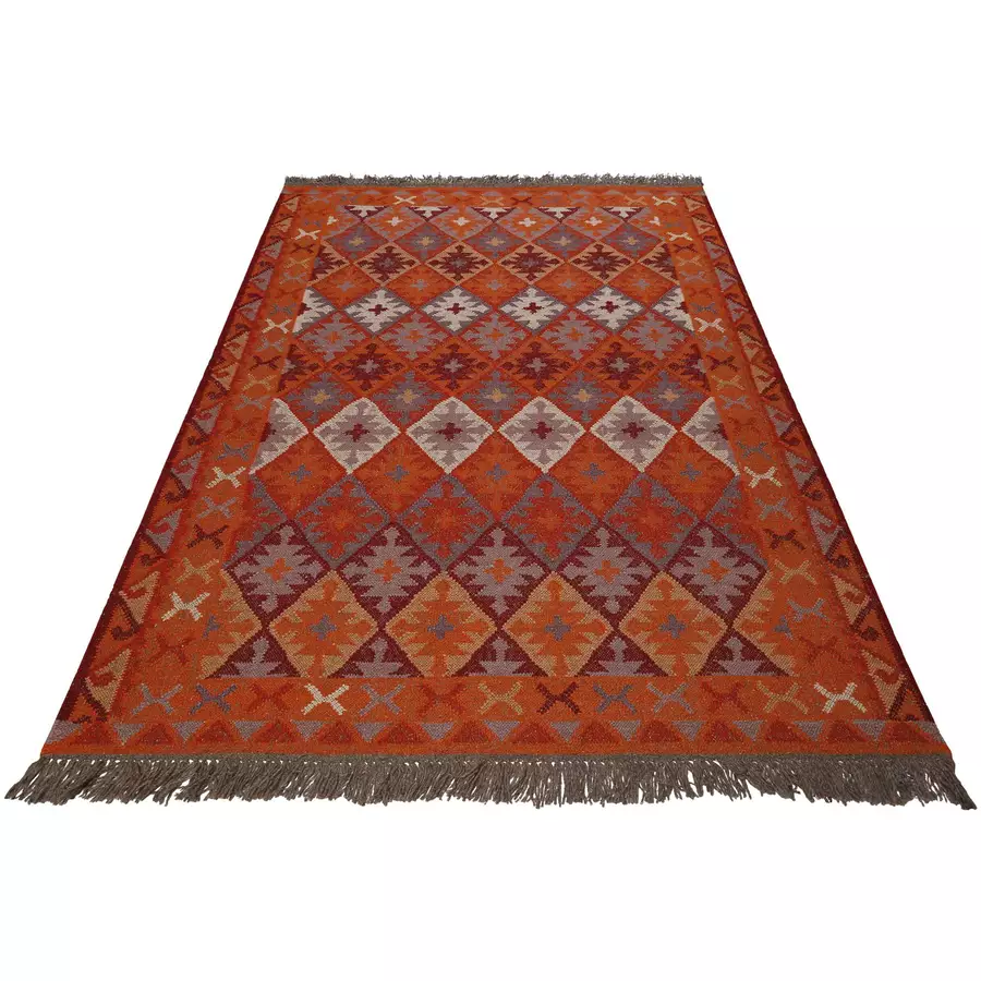 Green Looop Handweb-Teppich Pierre rot