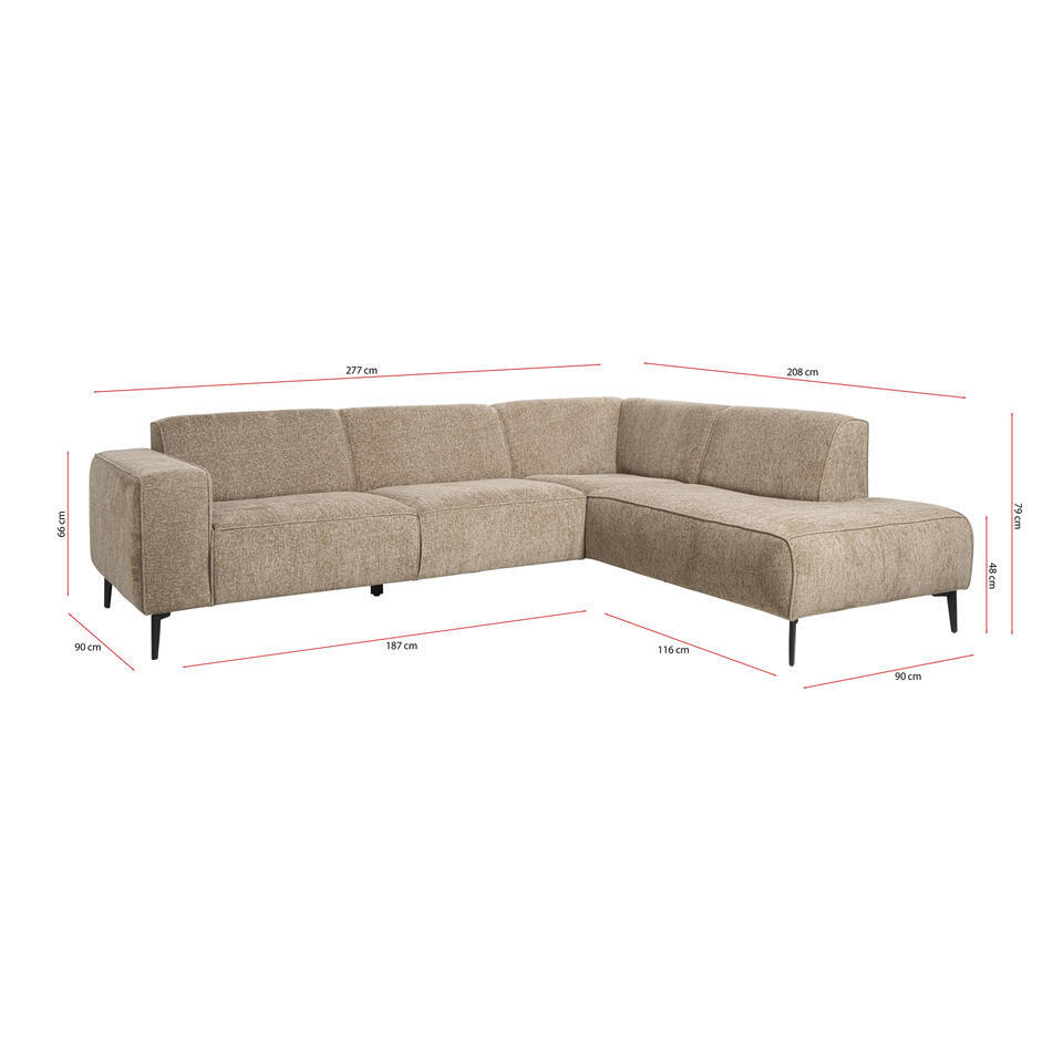 Hoekbank Lecce Rechts Beige