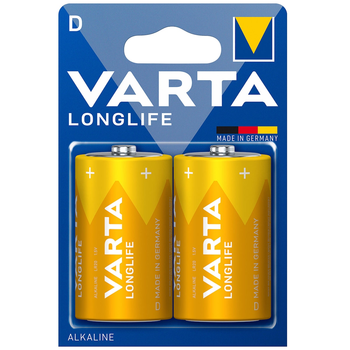 Longlife D / LR20 batteri 2-pakning