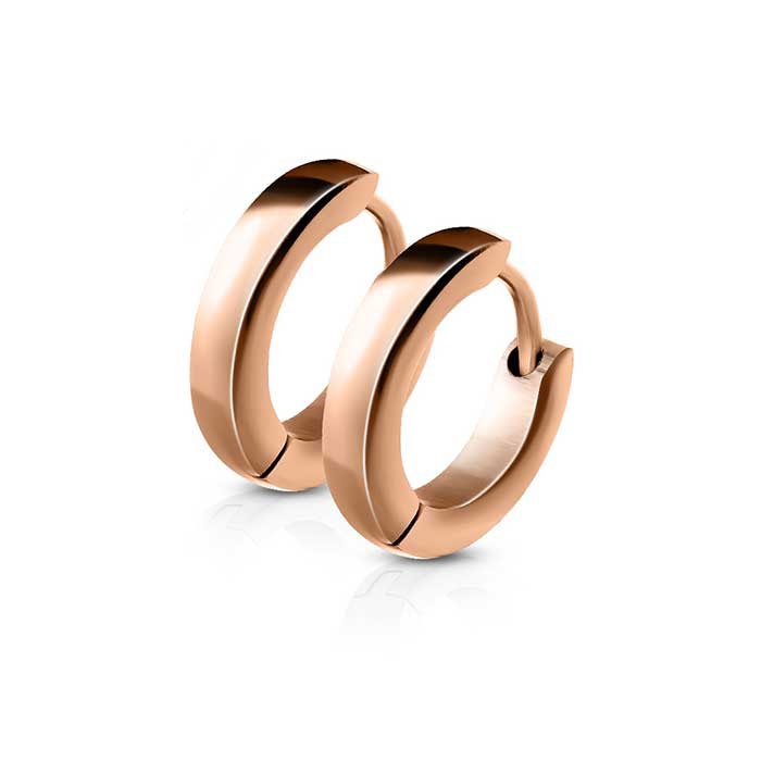 (1 Paar) Ø12mm 316L Edelstahl Ohrringe Kreolen - Roségold
