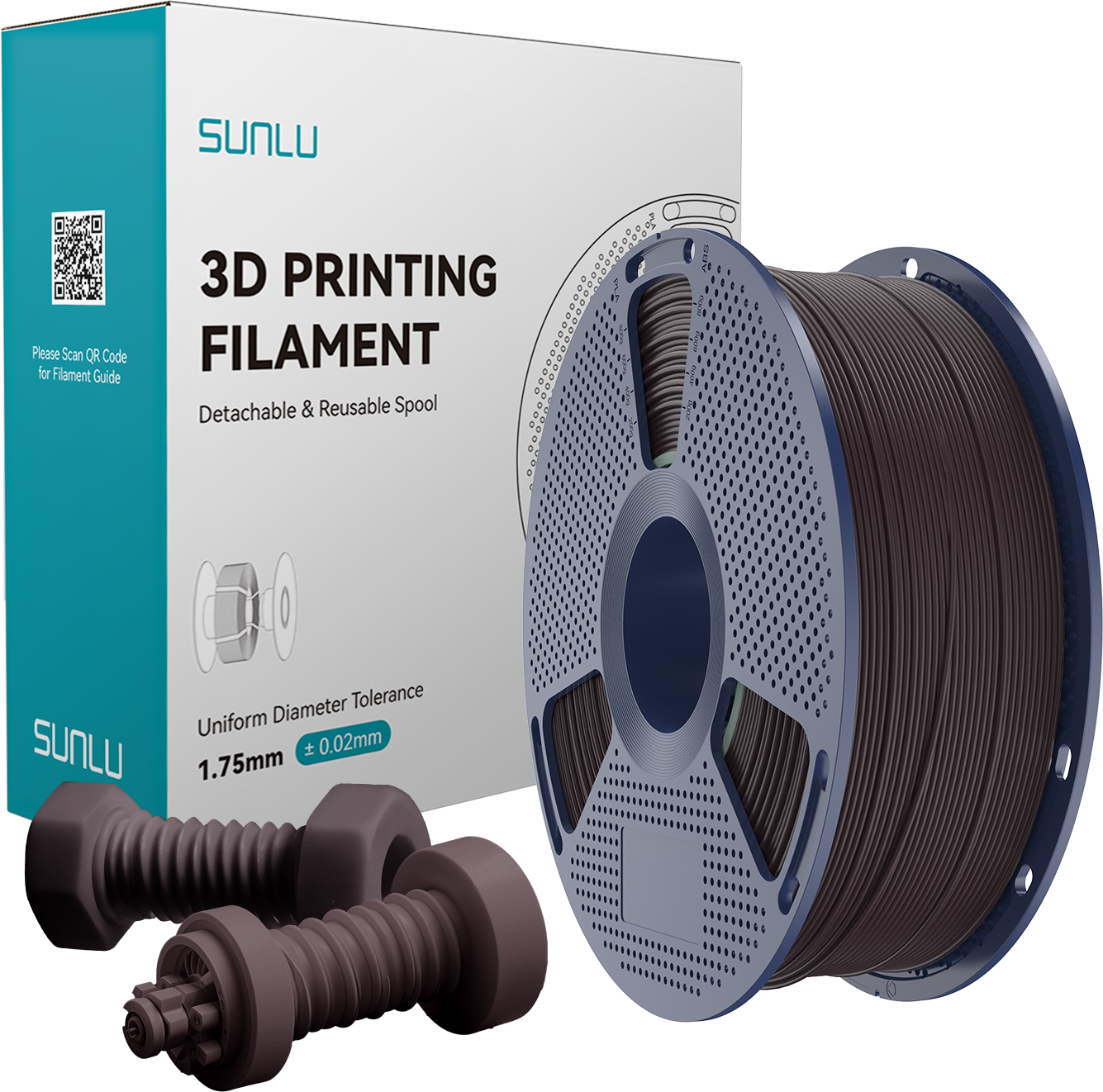 SUNLU  High-Speed ABS Roasted Chestnut, 1,75 mm / 1000 g    ABS Filament für High Speed Druck mit bis zu 350 mm/s in Roasted Chestnut