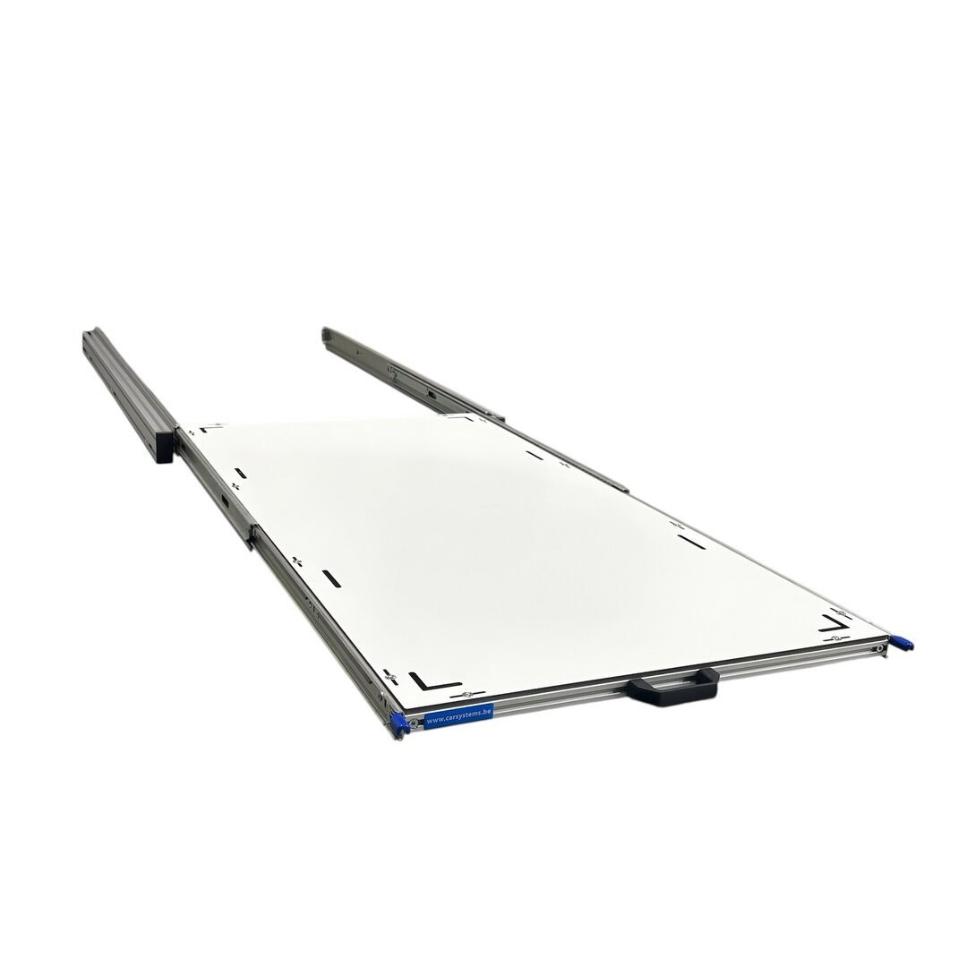 Aluminium 120 x 60 cm schuifframe met 9mm Global Volkern topplaat
