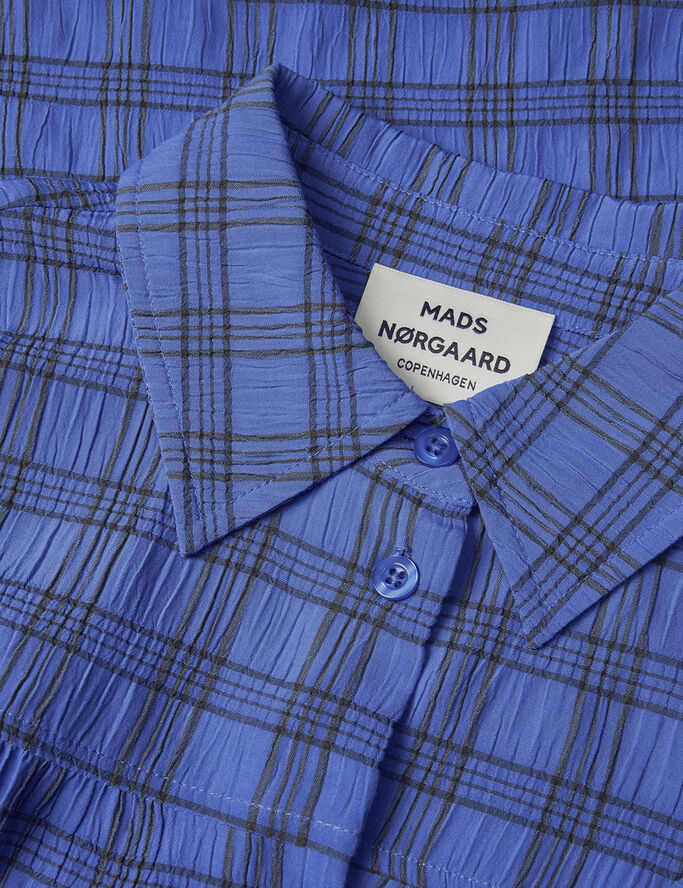 Mads Nørgaard - Copenhagen Check Pop Vina Shirt Blå med tern