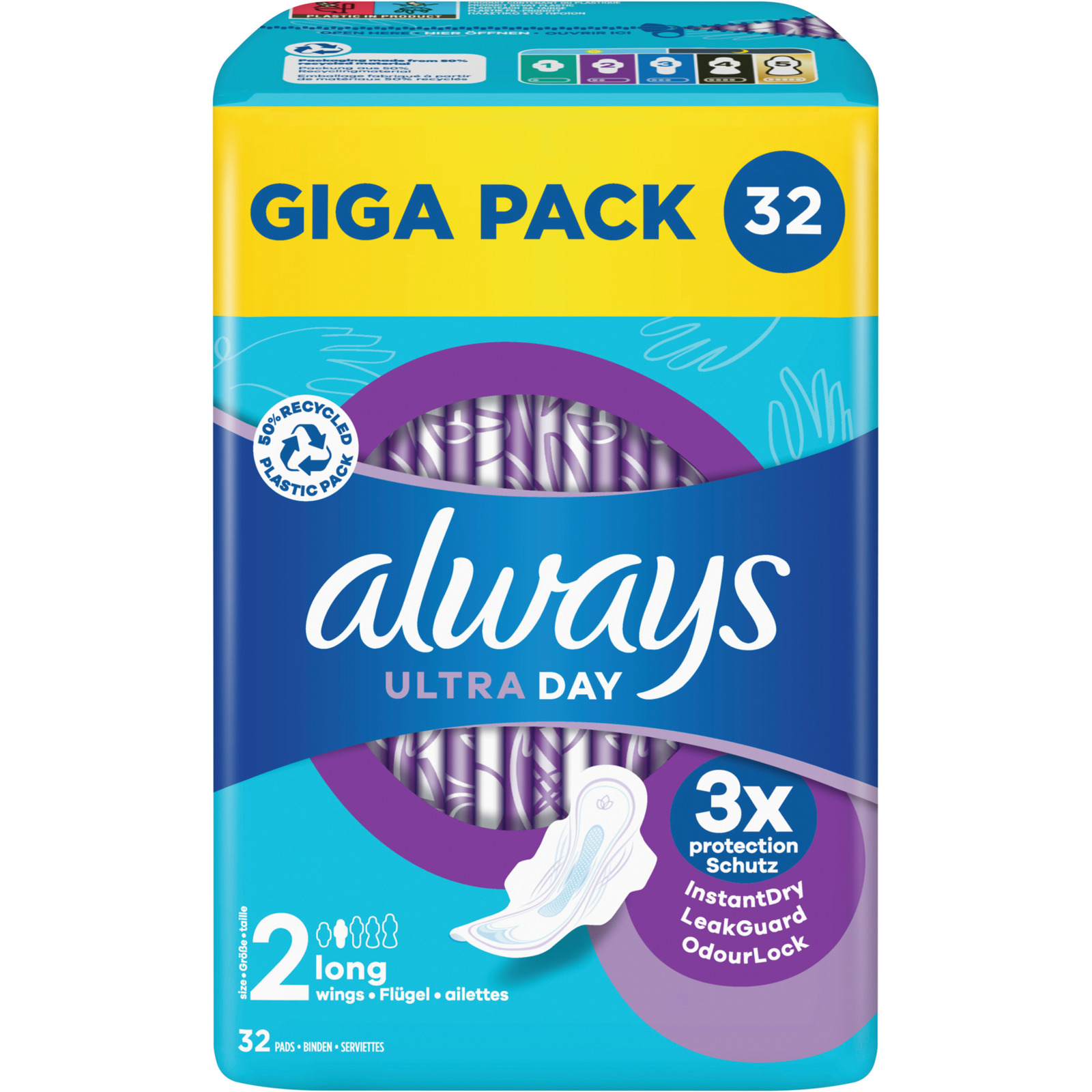 Always Ultra Day Binden Long mit Flügel Giga Pack 32 Stück