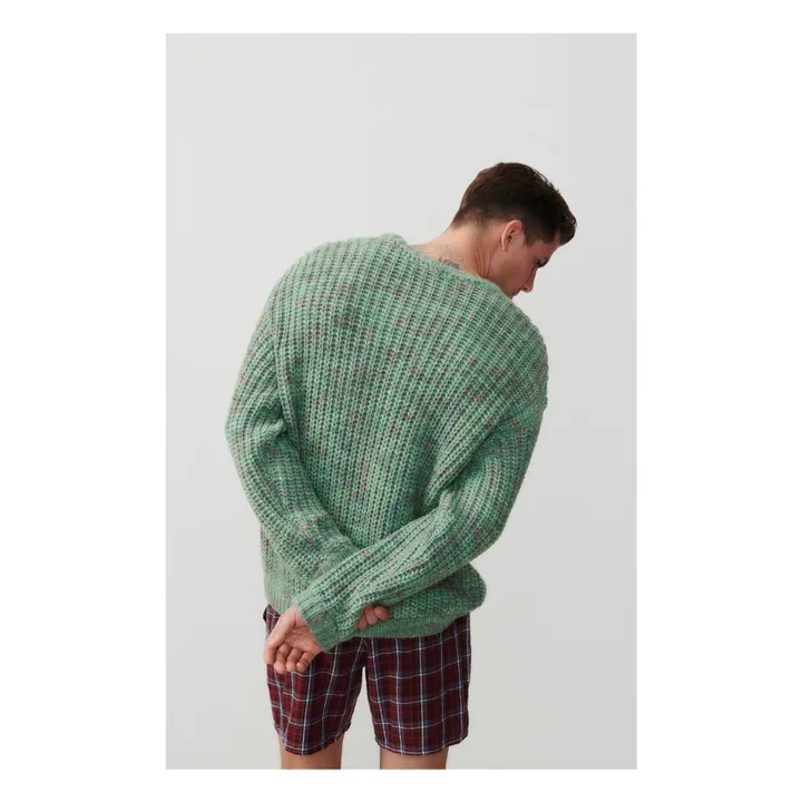 American Vintage Pull Poyatown Laine | Vert chiné
