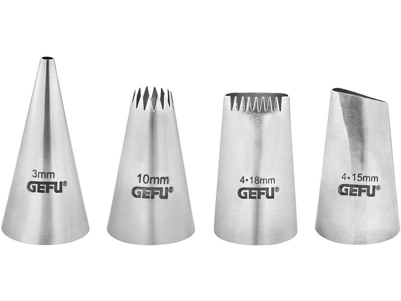 GEFU Spritztülle Set Decore 4-teilig Tüllen zum Dekorieren