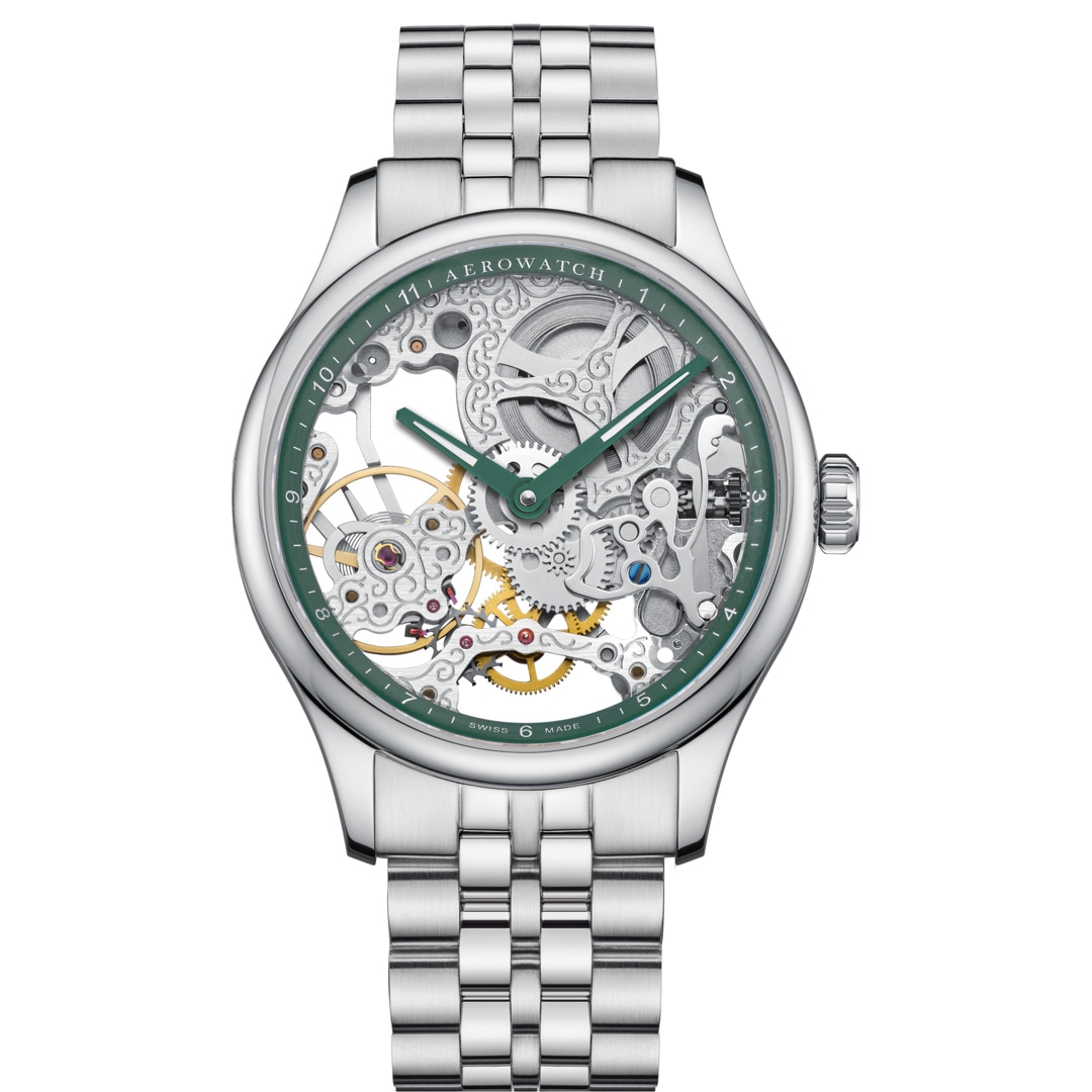 Aerowatch Renaissance Classic Skeleton Silbrig
