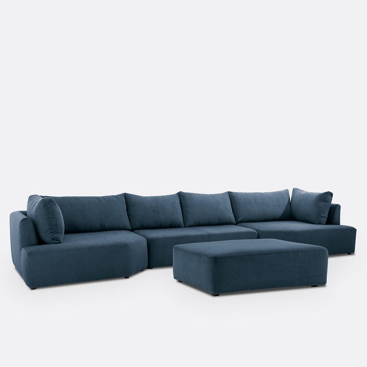 LA REDOUTE INTERIEURS<br>Puff com nervuras de veludo, Monica