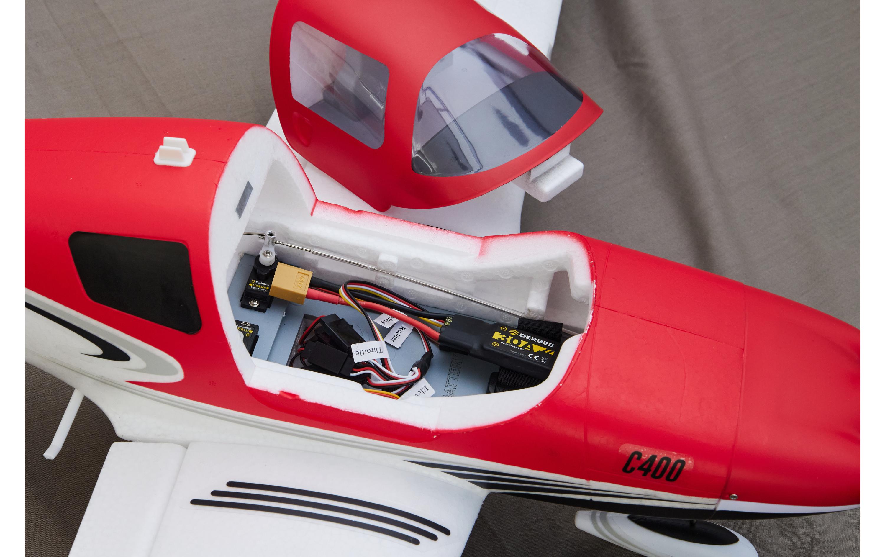 Motorflugzeug DERBEE C400 Tiefdecker 1100 mm PNP<br>Tiefdecker Modellflugzeug mit Brushless Antrieb