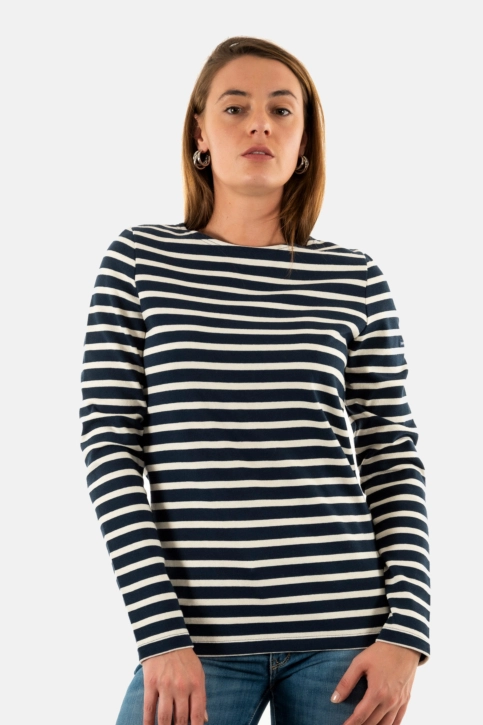 Pull hiver saint james méridame ll 51 marine/ecru