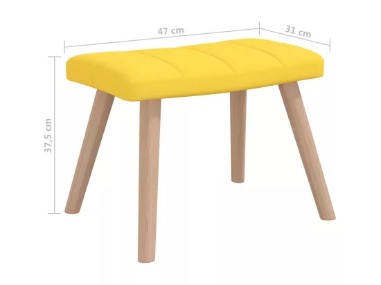 Chaise à bascule avec tabouret Jaune moutarde Tissu